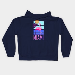 Miami Florida Flamingo Kids Hoodie